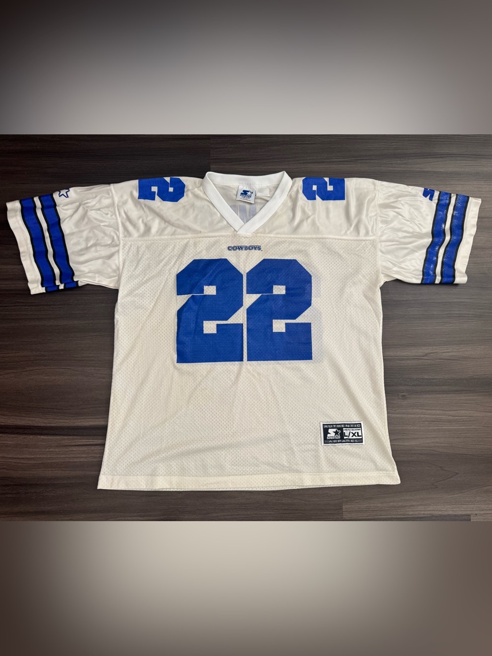 Vintage 90s Starter Emmitt Smith #22 Dallas Cowboys NFL Away Jersey Men L/XL